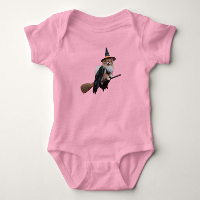 Söt Pomeranian Halloween T Shirt (Framsida)