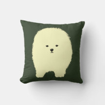 Söt Pomeranian Hund, Fluffig Husdjur Ritning Kudd
