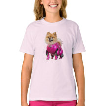 Söt Pomeranian Robot Barn T-Shirt