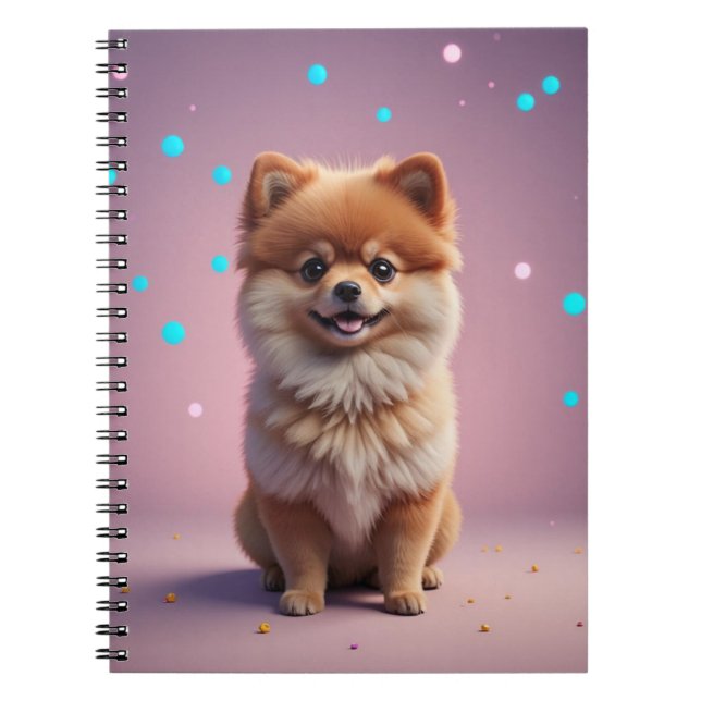 Söt pomeranian-spiral anteckningsbok (Framsidan)