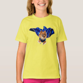 Söt Pomeranian Superhjälte Barn T-Shirt