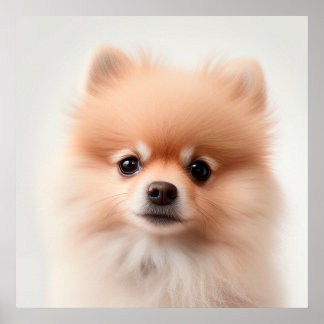 Söt Pomeranian Valp Hund Porträtt Poster (2)