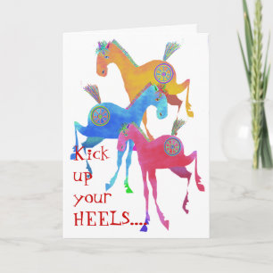 Söt Ponies Red-födelsedagskort Kort