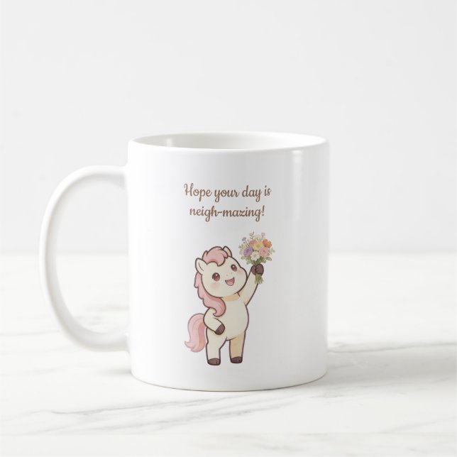 Söt ponny fantastisk dag  Mors dag  Kaffemugg (Vänster)