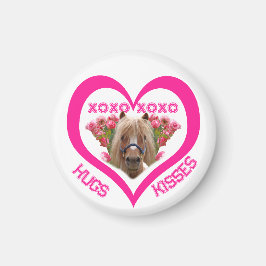 Söt ponny i rosa Alla hjärtans dag Magnet