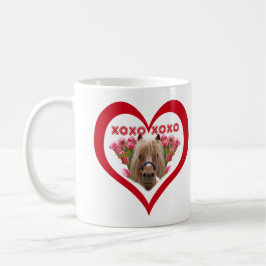 Söt ponny i rött Alla hjärtans dag Kaffemugg