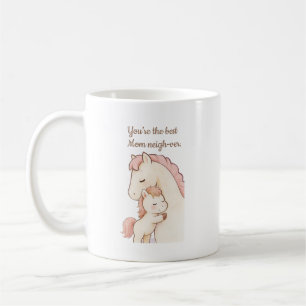 Söt ponny puns bästa mamma aldrig mors dagskort kaffemugg