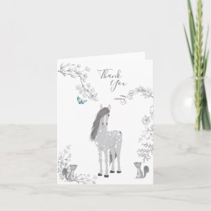 Söt Pony och Squirrels Woodland Forest Horse Tack Kort