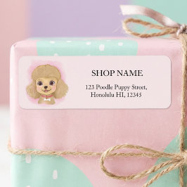 Söt Poodle-butik Returadressetiketter Returadress Etikett