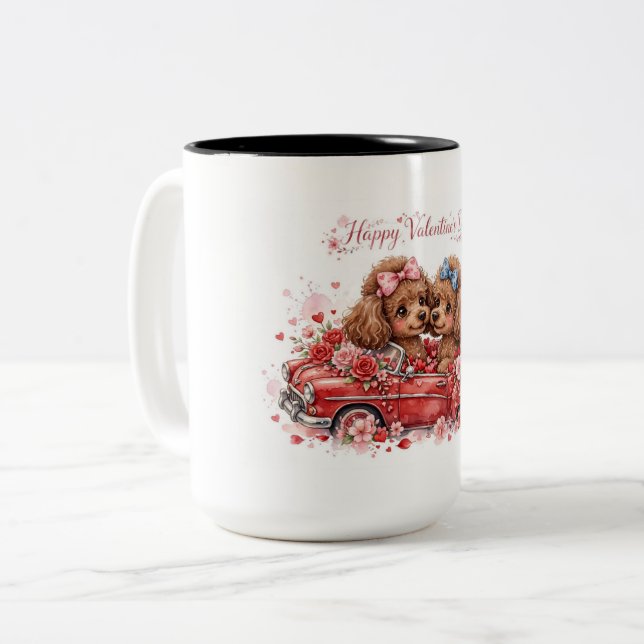 Söt Poodle Kaffe Mugg – Husdjursälskare Mugg – Poo (Framsida vänster)