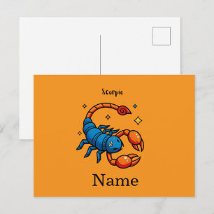 Söt Pop Art Skorpion Zodiakstecken Horoskop Vykort