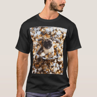 Söt Popcorn Mops T Shirt