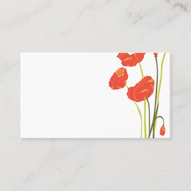 Söt Poppies-eskort Placeringskort (Framsida)