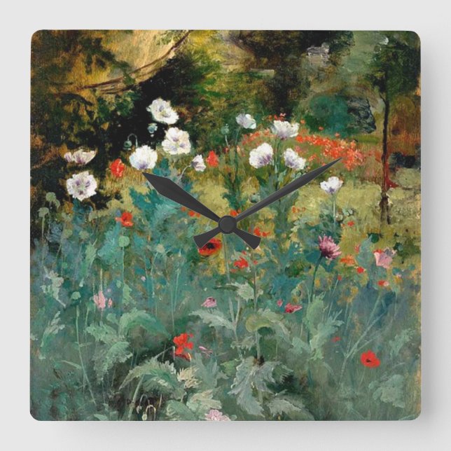 Söt Poppies Fyrkantig Klocka (Framsida)