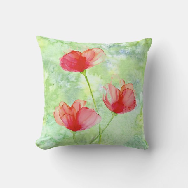 Söt Poppies Pillow Kudde (Framsida)