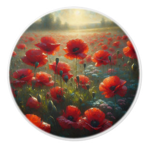 Söt Poppy Fält på sommardagen Knopp