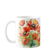 Söt Poppy Flowers Monogrammed Red Poppies