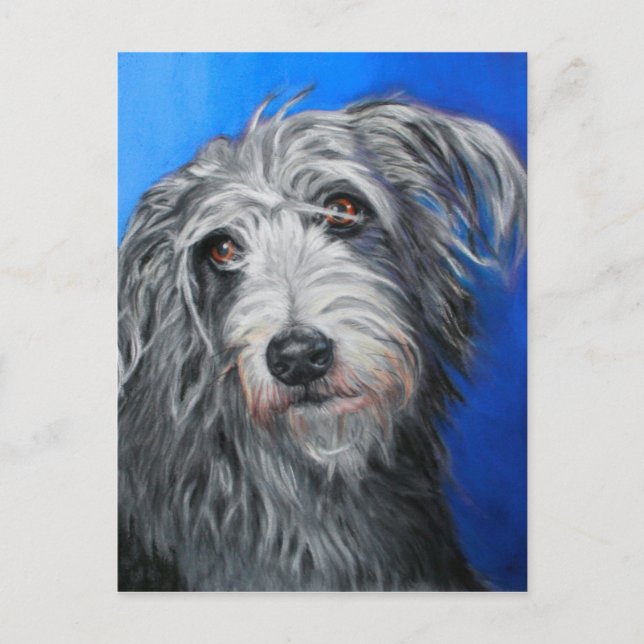 "Söt Poppy" - Lurcher-flicka Vykort (Framsida)