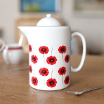 Söt Poppy Mönster Tekanna<br><div class="desc">En söt vallmo-tekanna med en röd vallmo mönster. Perfekt för vallmote. Checka ut samlingen för matchande mugg</div>