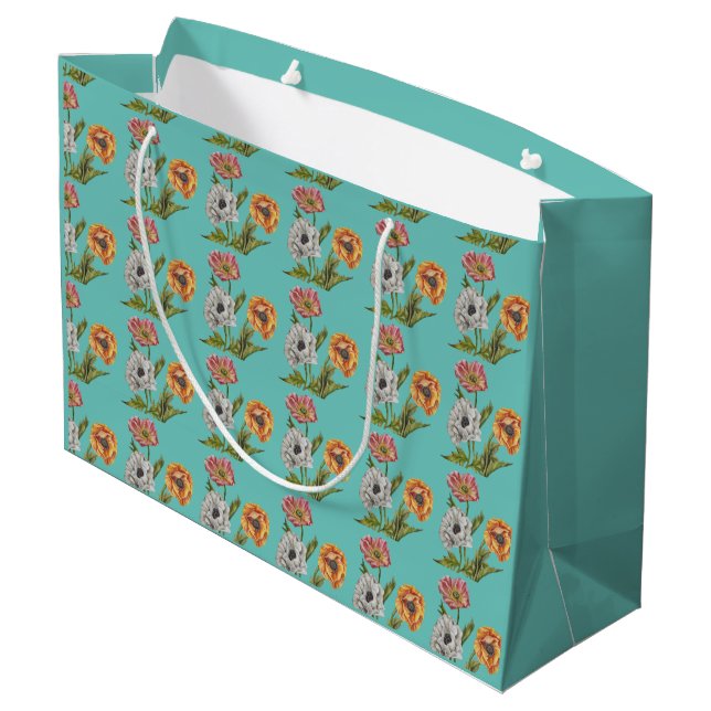 Söt Poppy Wrapping Papper Large Gift Bag (Baksidan Vinklad)