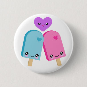 Söt Popsicles BFF Kawaii Buttons Knapp