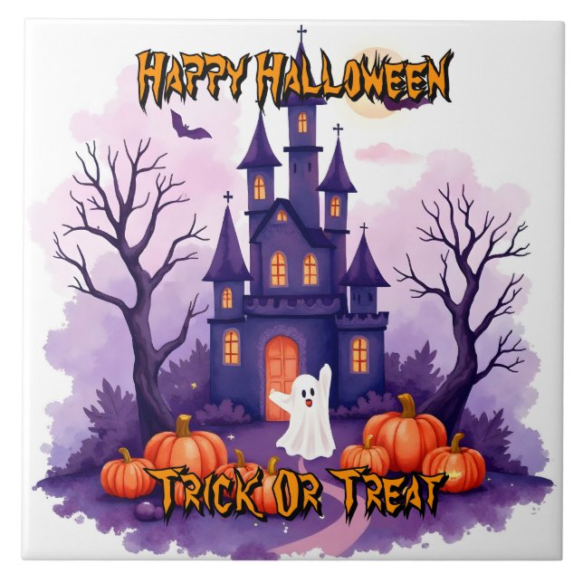 Söt Populär Halloween Kuslig Kollektion Kakelplatta (Framsidan)