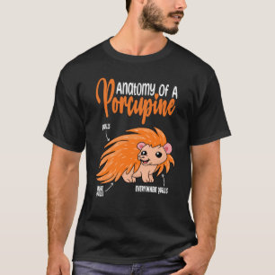 söt porcupinanatomi för porcupin t shirt