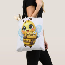 Söt positiv bee fantasifull serie-handväskor
