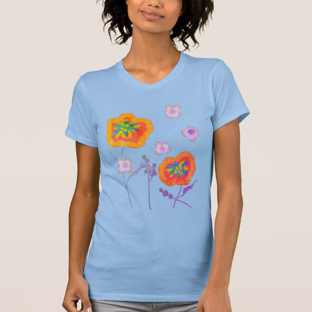 Söt Positive Abstrakt Blommigt Art to Bära T Shirt (Framsida)