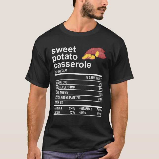 Söt potatis Casserole Apparel, Thanksgiving Nutri T Shirt (Framsida)