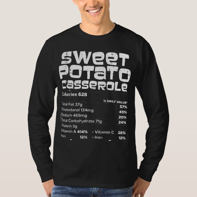 Söt potatis - näringsfakta som matchar familjens t shirt (Framsida)