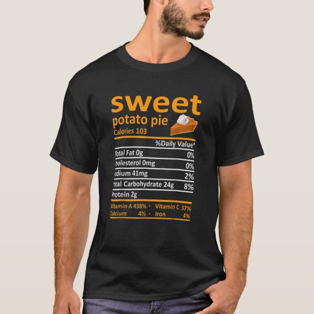 Söt potatis Paj Nutrition Food Thanksgiving Julaft T Shirt (Framsida)
