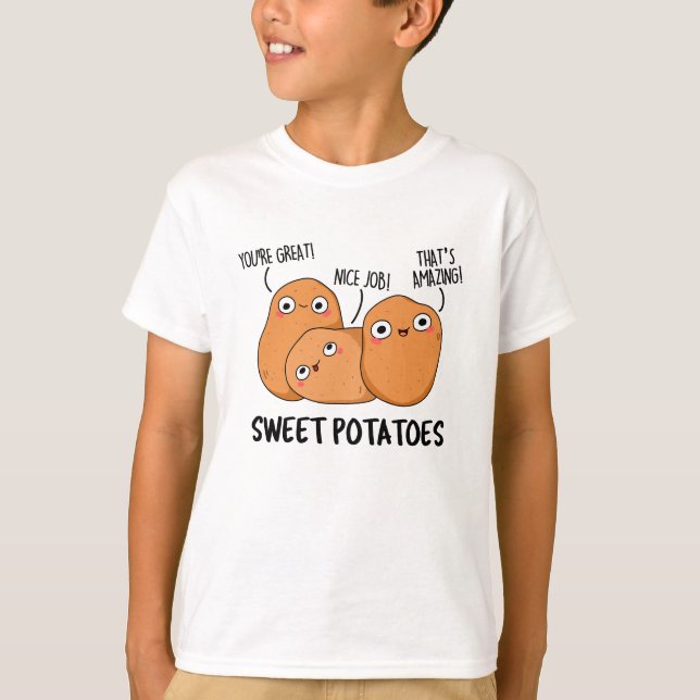 Söt potatis - underbart mat Pun T Shirt (Framsida)