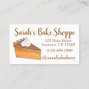 Söt potato Paj Slice Bakery Baker Pastry Chef Visitkort