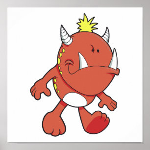 Söt pouting-eldfluga monster poster