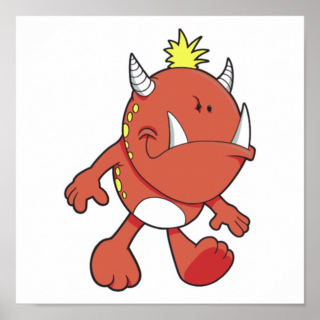 Söt pouting-eldfluga monster poster (Framsidan)