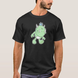 Söt pouting grönt fang monster t-shirt