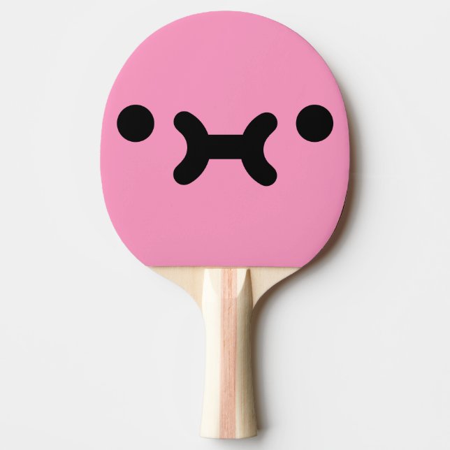 Söt Pouty Ansikte Ljus Rosa Ping Pong Paddle Pingisracket (Framsidan)