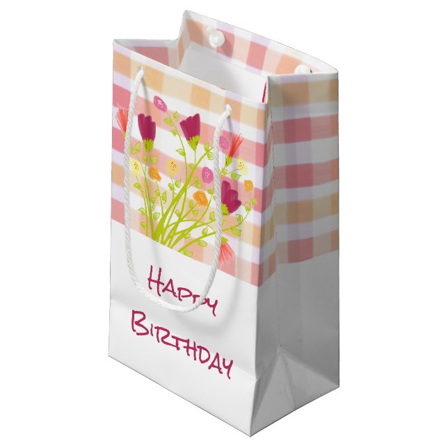 Söt Pput and Flowwwed Small Papper Gift Bag (Framsidan Vinklad)