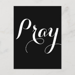 söt PRAY-skriptbokstäver | Vykort