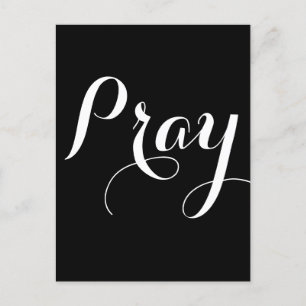 söt PRAY-skriptbokstäver   Vykort