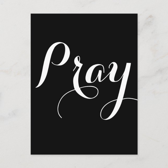 söt PRAY-skriptbokstäver | Vykort (Framsida)