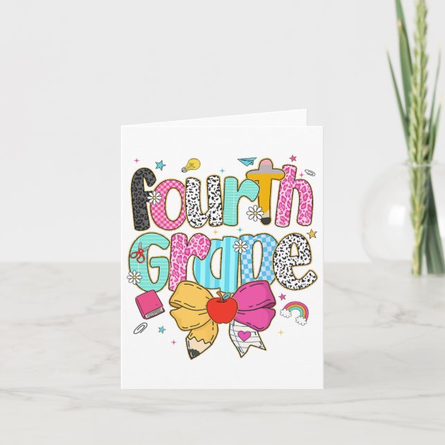 Söt Prep-fjärde klass lärare Leopard Coquette  Kort (Framsida)