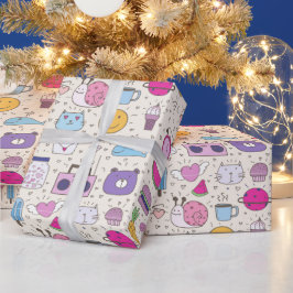 Söt present till barn, spädbarn och baby shower presentpapper