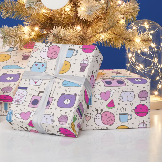 Söt present till barn, spädbarn och baby shower presentpapper (Helgdagar)