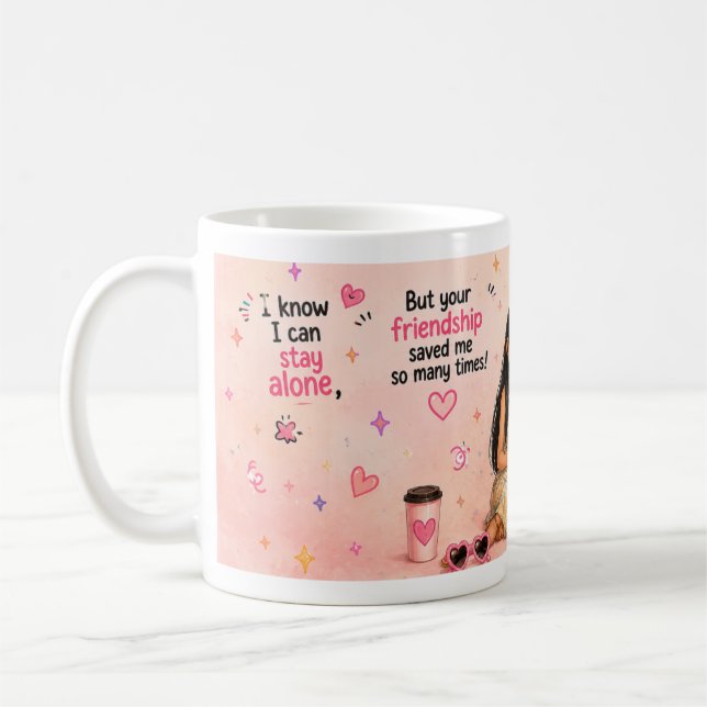 Söt present till bästa vännen - kaffemugg | Vänska (Vänster)