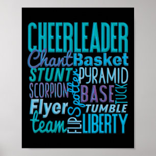 Söt present till cheerleader, Blå cheer-rörelser C Poster
