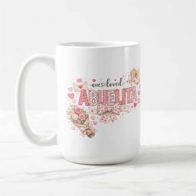 Söt present till mormor på Alla hjärtans dag  Kaffemugg (Vänster)