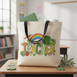 Söt present till St. Patrick's Day Lucky to Teach Tygkasse