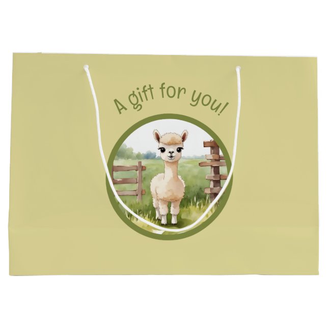 Söt presentpåse av alpaca (Baksidan)